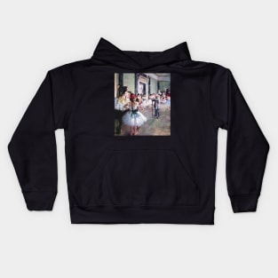 The Dance Class by Edgar Degas Kids Hoodie